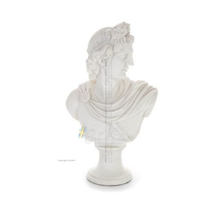 Apollo or Apollonas, the god of music, light, and protector of the arts, 30cm bust made from alabaster, ancient Greece Alabaster