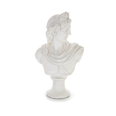 Apollon eller Apollonas, guden for musik, ljus och beskyddare av konsten, 30cm byst tillverkad av alabaster, antika Grekland Ala