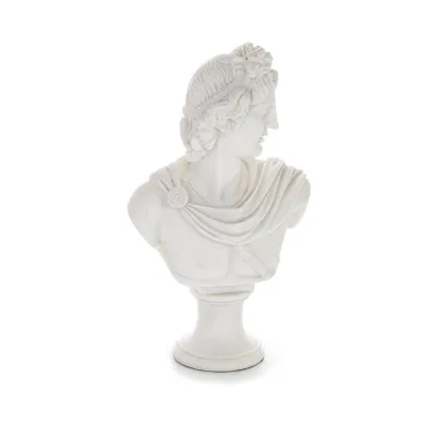 Apollon eller Apollonas, guden for musik, ljus och beskyddare av konsten, 30cm byst tillverkad av alabaster, antika Grekland Ala