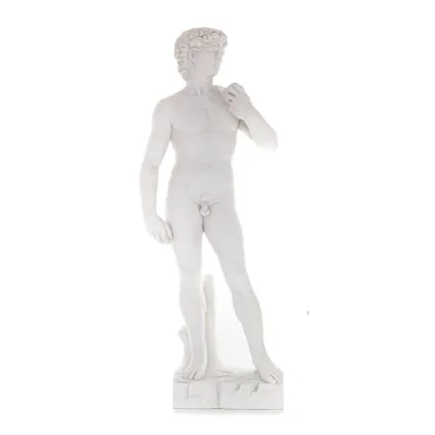 David, David: The Beloved, Prophet, Musician, Poet 137cm Full Body Statue, Polyester Alabaster Marble Type, Christian Alabaster 