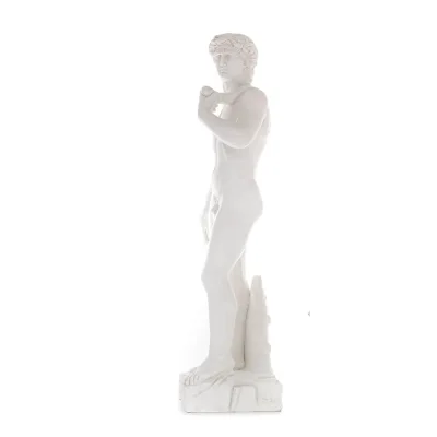 David, David: The Beloved, Prophet, Musician, Poet 137cm Full Body Statue, Polyester Alabaster Marble Type, Christian Alabaster 