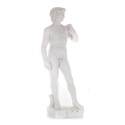 David, David: Den älskade, profeten, musiker, poet 137 cm helkroppsstaty, typ av polyesteralabastmarmor, kristen Alabaster 5 - g