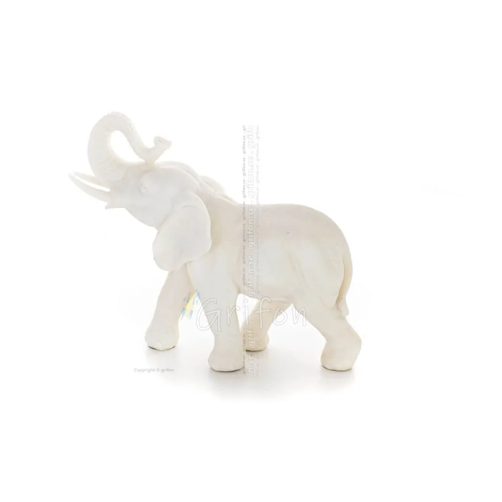 Elephant: symbol of strength, protection, wisdom and good luck 18x20cm Full body statue, Polyester alabaster marble type Alabast