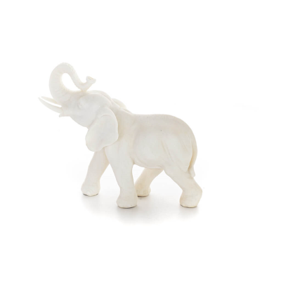 Elefant: symbol för styrka, skydd, visdom och lycka 18x20cm helkroppsstaty, typ polyesteralabastmarmor Alabaster 1 - grifon.se 