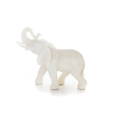 Elefant: symbol för styrka, skydd, visdom och lycka 18x20cm helkroppsstaty, typ polyesteralabastmarmor Alabaster 1 - grifon.se 