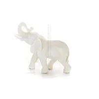 Elefant: symbol för styrka, skydd, visdom och lycka 18x20cm helkroppsstaty, typ polyesteralabastmarmor Alabaster 1 - grifon.se 