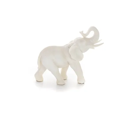 Elefant: symbol för styrka, skydd, visdom och lycka 18x20cm helkroppsstaty, typ polyesteralabastmarmor Alabaster 3 - grifon.se 