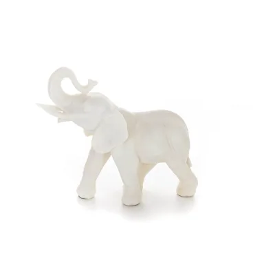 Elephant: symbol of strength, protection, wisdom and good luck 18x20cm Full body statue, Polyester alabaster marble type Alabast