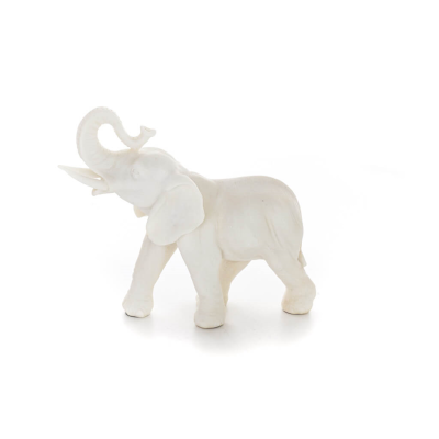 Elefant: symbol för styrka, skydd, visdom och lycka 18x20cm helkroppsstaty, typ polyesteralabastmarmor Alabaster 5 - grifon.se 