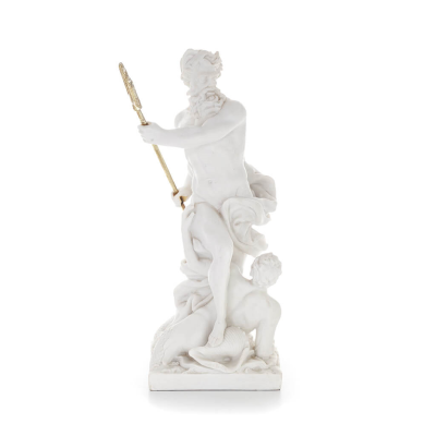 Poseidon: The God of the Sea, Earthquakes, Earth, Storms and Words 46cm Full Body Statue, Polyester Alabaster Marble Type Alabas