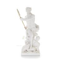Poseidon: Havets gud, jordbävningar, jord, stormar och ord 46 cm helkroppsstaty, typ polyester alabaster marmor Alabaster 1 - gr