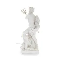 Poseidon: The God of the Sea, Earthquakes, Earth, Storms and Words 46cm Full Body Statue, Polyester Alabaster Marble Type Alabas