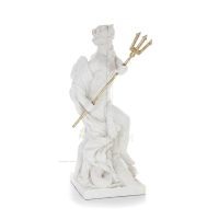Poseidon: Havets gud, jordbävningar, jord, stormar och ord 46 cm helkroppsstaty, typ polyester alabaster marmor Alabaster 4 - gr