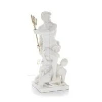 Poseidon: The God of the Sea, Earthquakes, Earth, Storms and Words 46cm Full Body Statue, Polyester Alabaster Marble Type Alabas