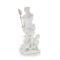 Poseidon: Havets gud, jordbävningar, jord, stormar och ord 46 cm helkroppsstaty, typ polyester alabaster marmor Alabaster 5 - gr