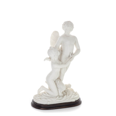 Amor och psyke: Ã¶vervinner hinder fÃ¶r kÃ¤rlek 33 cm helkroppsstaty, polyesteralabastmarmortyp, antikens Grekland Alabaster 5 - gr