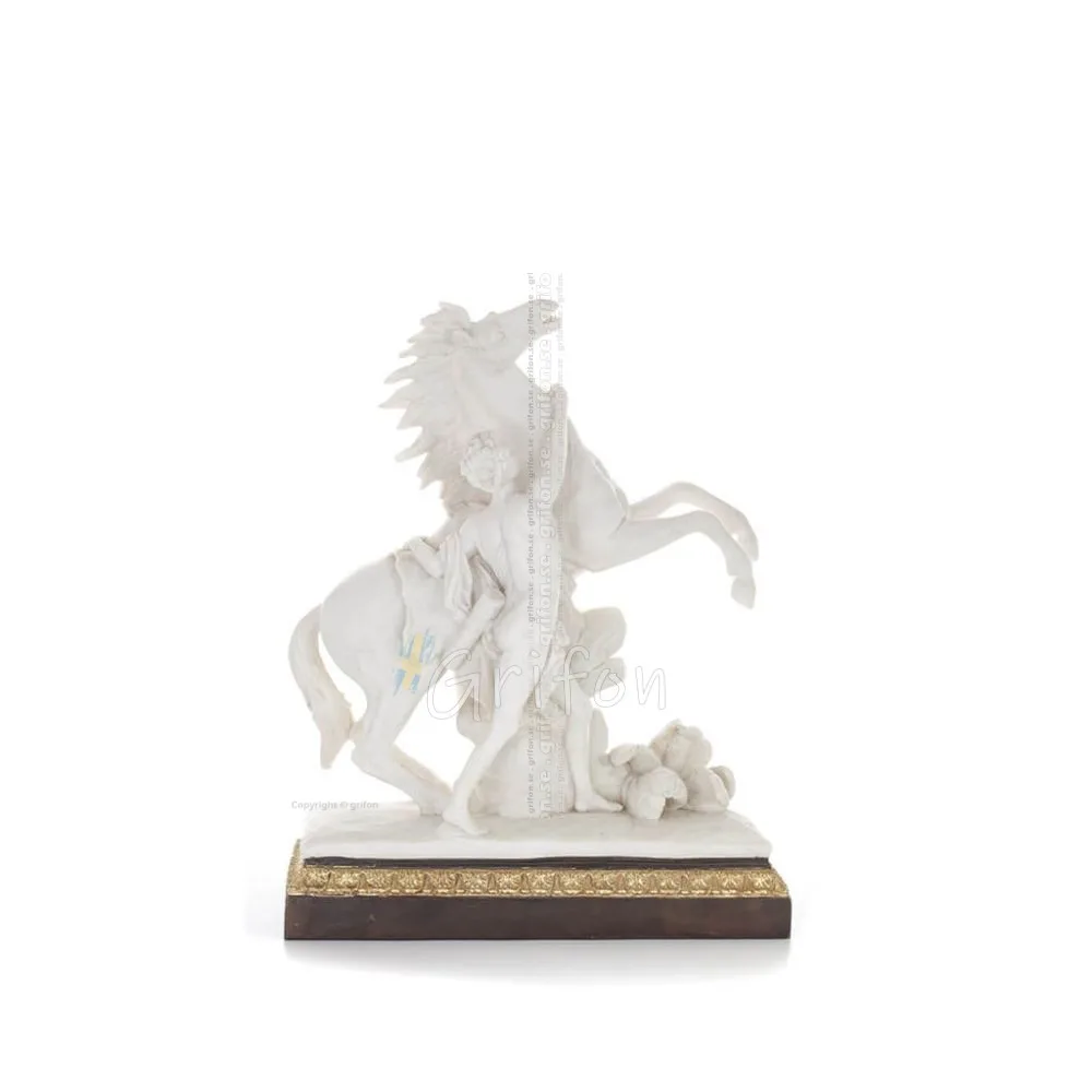 Perseus: Hero of Antiquity, Slayer of Medusa with Pegasus 44.5cm Full Body Statue, Polyester Alabaster Marble Type Alabaster 1 -
