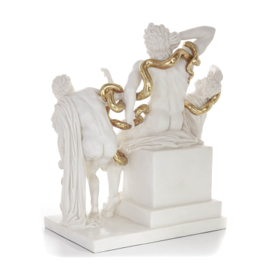 Laocoon: Priest of the Trojans, Rejecter of the Trojan Horse, 45cm Full Body Statue, Marble-type Polyester Alabaster Alabaster 3
