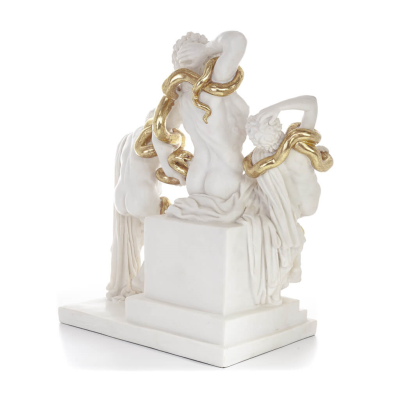 Laocoon: Trojanernas prÃ¤st, avvisare av den trojanska hÃ¤sten, 45 cm helkroppsstaty, polyesteralabaster av marmortyp Alabaster 4 