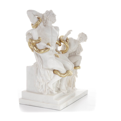 Laocoon: Trojanernas prÃ¤st, avvisare av den trojanska hÃ¤sten, 45 cm helkroppsstaty, polyesteralabaster av marmortyp Alabaster 5 