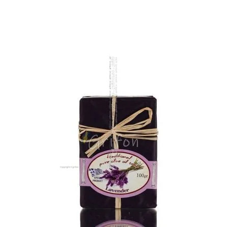 Green olive oil soap with paper bow Soaps 1 - grifon.se 