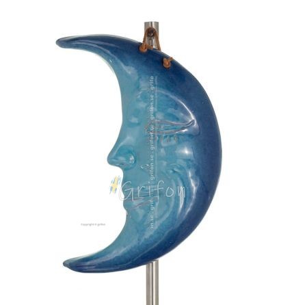Moon or moon Symbol as light in the dark, inner knowledge and the absurd glazed a 23.5x16cm ceramic Pendant 1 - grifon.se 