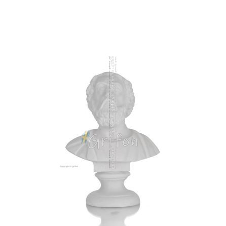 Homer: Poet och första skapare av europeisk och västerländsk litteratur i byst, byst 11 cm alabasterstaty Alabaster 1 - grifon.s