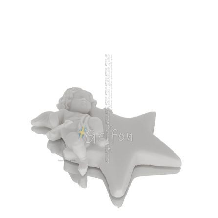 Ängel med Pil på Stjärna 13cm Alabasterstaty, Religiös - Andlig Alabaster 1 - grifon.se 