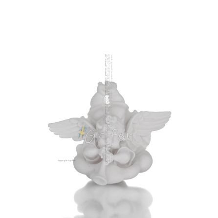 Ängel på Moln som Spelar Klarinett 15 cm Alabasterfigur, Religiös - Andlig Alabaster 1 - grifon.se 
