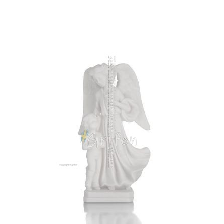 Angel with a Praying Boy 14cm Full-body Alabaster Statue, Religious - Spiritual Alabaster 1 - grifon.se 