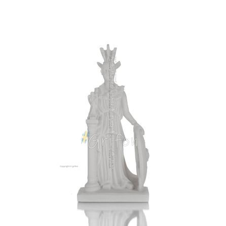 Athena eller Athene: Vishetens gudinna 16cm med sköld och hjälm, helkropps alabasterstaty, Grekland Alabaster 1 - grifon.se 