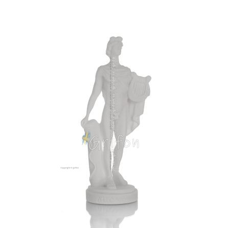 Apollo or Apollon, the god of music, light, and protector of the arts, 16cm full-body alabaster statue, ancient Greece Alabaster