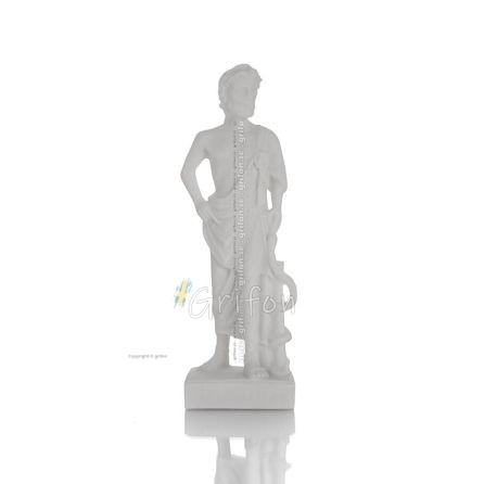 Asclepius: The God of Medicine, 17cm Full length alabaster statue, Ancient Greece Alabaster 1 - grifon.se