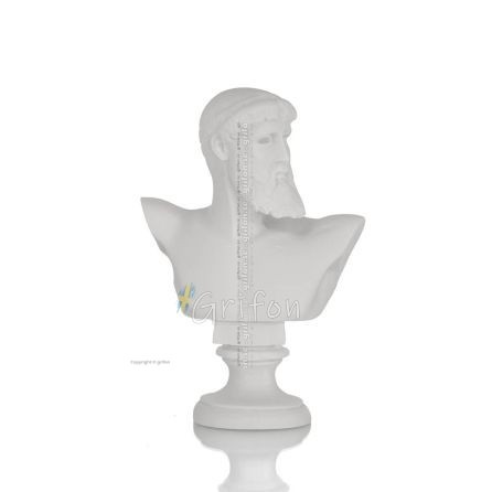 Δίας ή Ζεύς: Ο Θεός του ουρανού, κεραυνού, νόμου, της βροντής, Προτομή, μπούστο 16εκ από αλάβαστρο, αρχαία Ελλάδα Αλαβάστρινα 1 