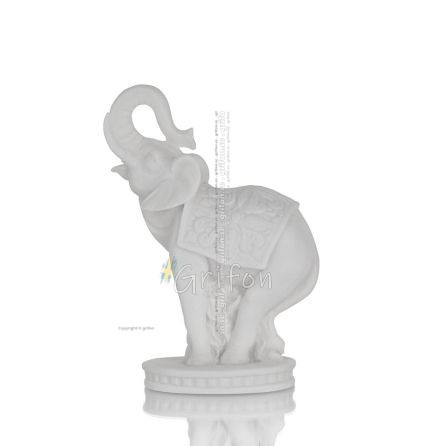 Elefant: symbol för styrka, skydd, visdom och lycka 11cm Full Alabaster Statue Alabaster 1 - grifon.se 