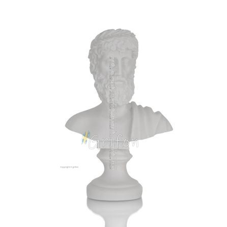 Zeus or Zeus: God of the sky, lightning, law, thunder, order, Bust, bust 16cm in alabaster, ancient Greece Alabaster 1 - grifon.