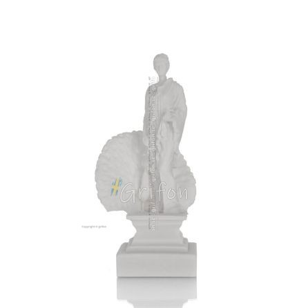 Hera: fru till Zeus, dotter till Cronus och Rhea. Äktenskapets gudinna 17 cm Hellängds alabasterstaty, antikens Grekland Alabast