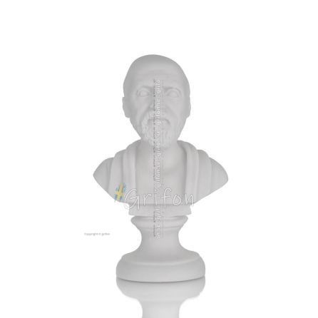 Hippocrates: The Father of Modern Medicine, Bust, 15cm Alabaster, Ancient Greece Alabaster 1 - grifon.se 