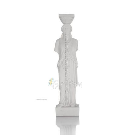 Caryatids or Caryatis: Column, column, Ionic 18cm Full length alabaster statue, ancient Greece Alabaster 1 - grifon.se