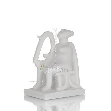 Cycladic The Harpist 105cm Hellängds alabasterstaty, kykladisk kultur, antikens Grekland Alabaster 1 - grifon.se 