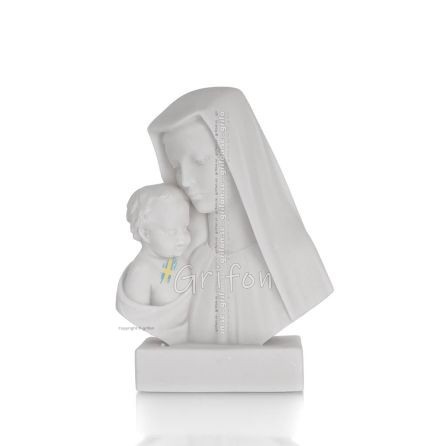 Virgin Mary the Virgin Mary or Theotokos with Jesus Christ plaque Bust, 14cm alabaster bust Alabaster 1 - grifon.se 