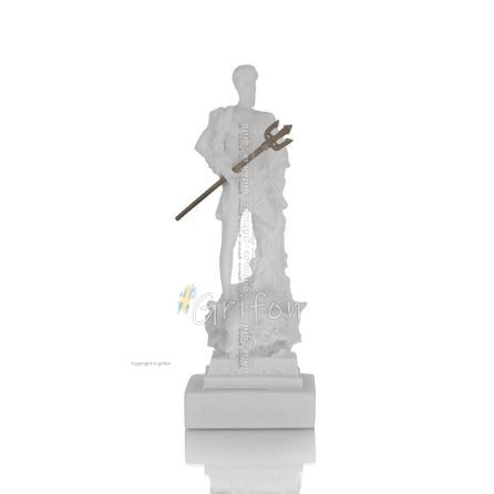 Poseidon: God of the Sea, Earthquakes, Earth, Storms and Words 17cm Full Alabaster Statue, Ancient Greece Alabaster 1 - grifon.s