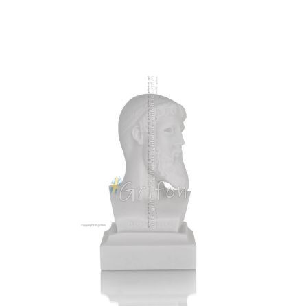 Poseidon: Havets gud, jordbävningar, jord, stormar och ord byst, byst 12 cm i alabaster, antikens Grekland Alabaster 1 - grifon.