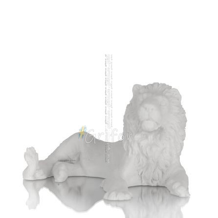 Lejon: symbol för en linjals dygder, 85x16cm Hellängds alabasterstaty Alabaster 1 - grifon.se