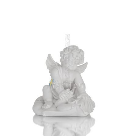 Little angel in a cloud with spray 10cm lifesize Alabaster statue, Religious-Spiritual Alabaster 1 - grifon.se 