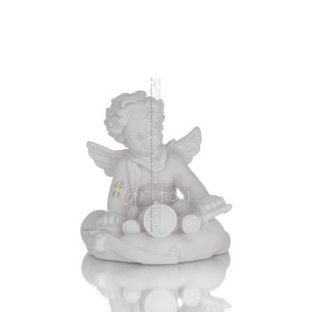 Ängel på ett moln med en motorcykel 10x8cm Alabasterstaty, Religiösa-andliga Alabaster 1 - grifon.se 