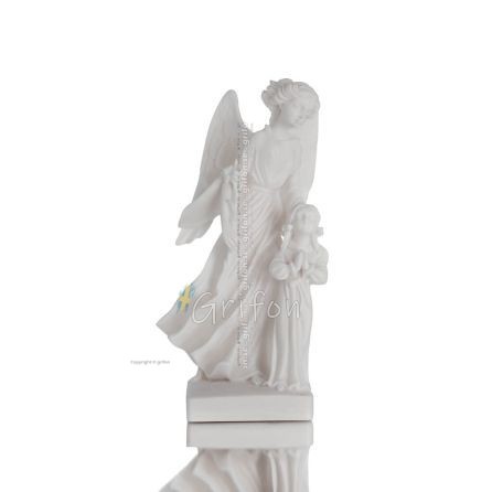 Angel with praying girl 22cm Full-body Alabaster Statuette, religious - spiritual Alabaster 1 - grifon.se
