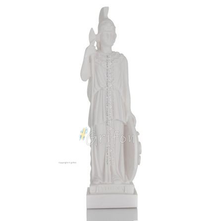 Athena eller Athene: Vishetens gudinna med spjut och sköld, 25cm helkropps alabasterstaty, antika Grekland Alabaster 1 - grifon.