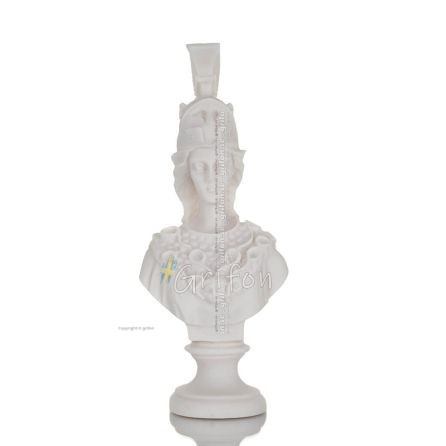 Athena eller Athene, visdomens gudinna, ung kvinnlig byst 20cm gjord av alabaster, antika Grekland Alabaster 1 - grifon.se 