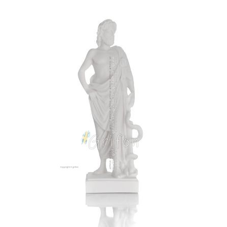 Asclepius: The God of Medicine, 25cm Full length alabaster statue, Ancient Greece Alabaster 1 - grifon.se 